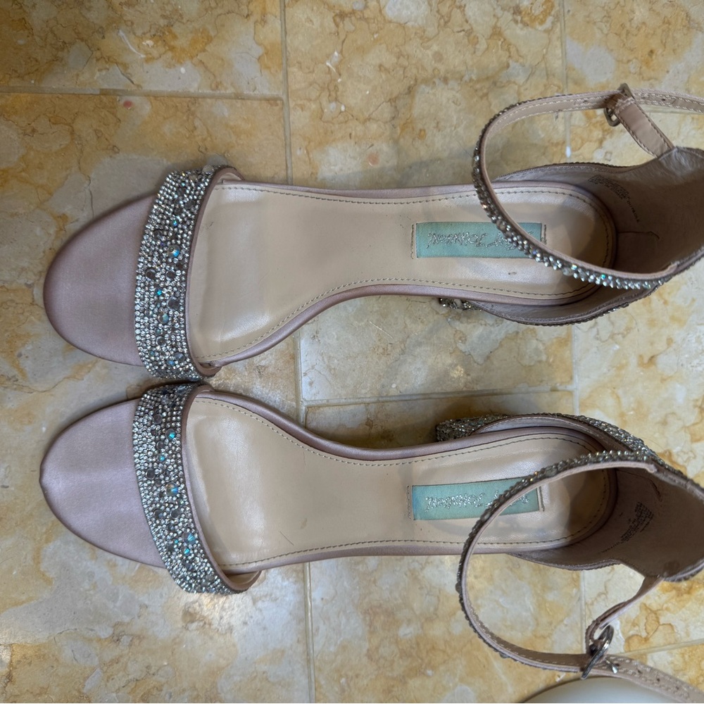 Betsey Johnson Elegant Rhinestone Embellished Sandals